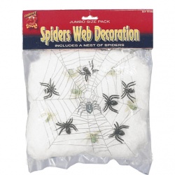 Dekorace - pavučina se šesti pavouky