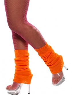 Návleky na nohy - neon-oranžová