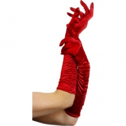 Dlouhé rukavice - červená barva