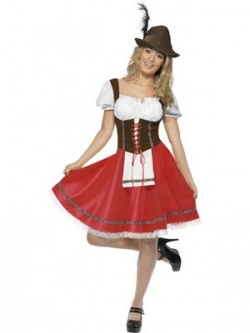 Kostým na Oktoberfest - červeno-hnědý