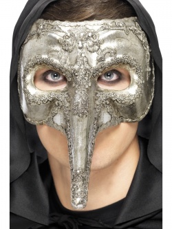 Benátská maska - stříbrná 