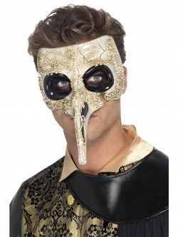 Benátská maska Nos - krémová