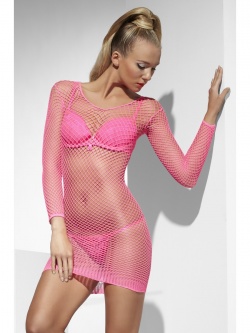 Sexy obleček - šaty síťované růžové