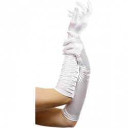Dlouhé rukavice - bílá barva